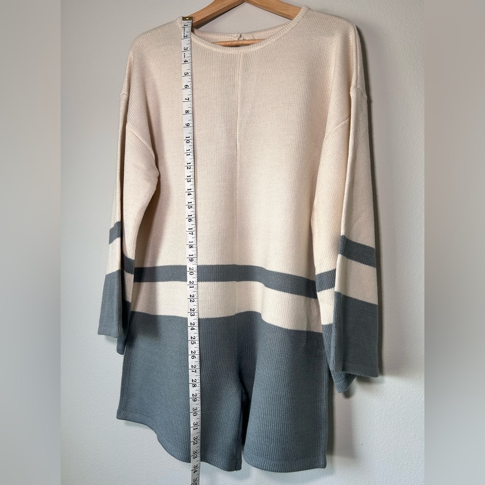 LUCCA Cream and Gray Jumpsuit KNITTED 
NAVY - - Picture 6 of 14